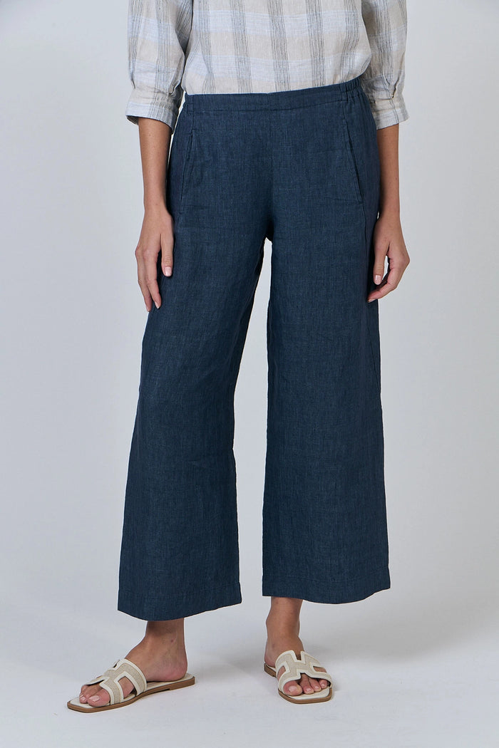 Naturals by O & J Linen Pants in Poseidon GA398
