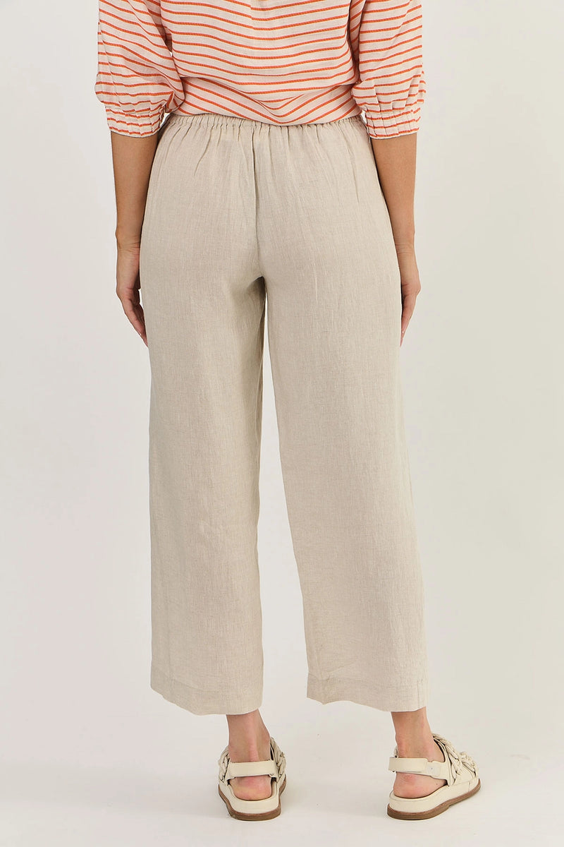 Naturals by O & J Linen Pants in Sand GA398