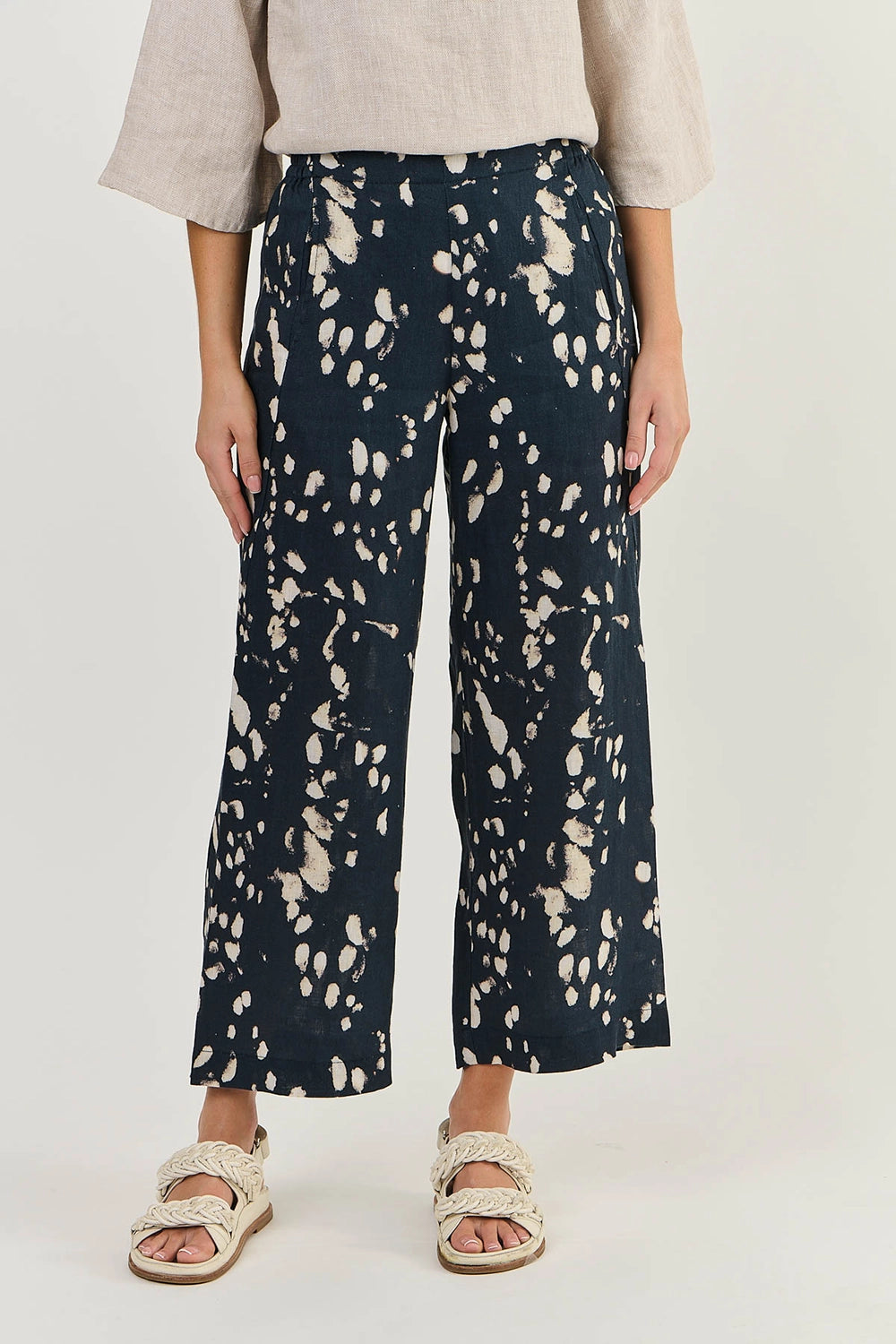 Naturals by O & J Linen Pants in Universe GA398