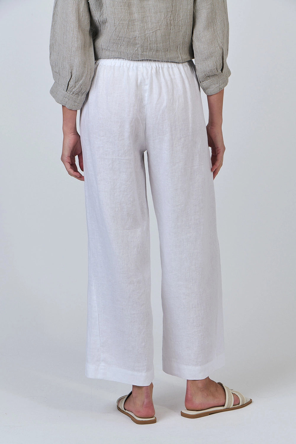 Naturals by O & J Linen Pants in White GA398