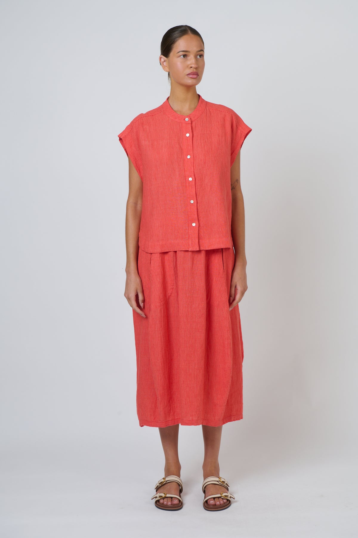 Naturals by O&J Linen Skirt in Sunset Strip GA639