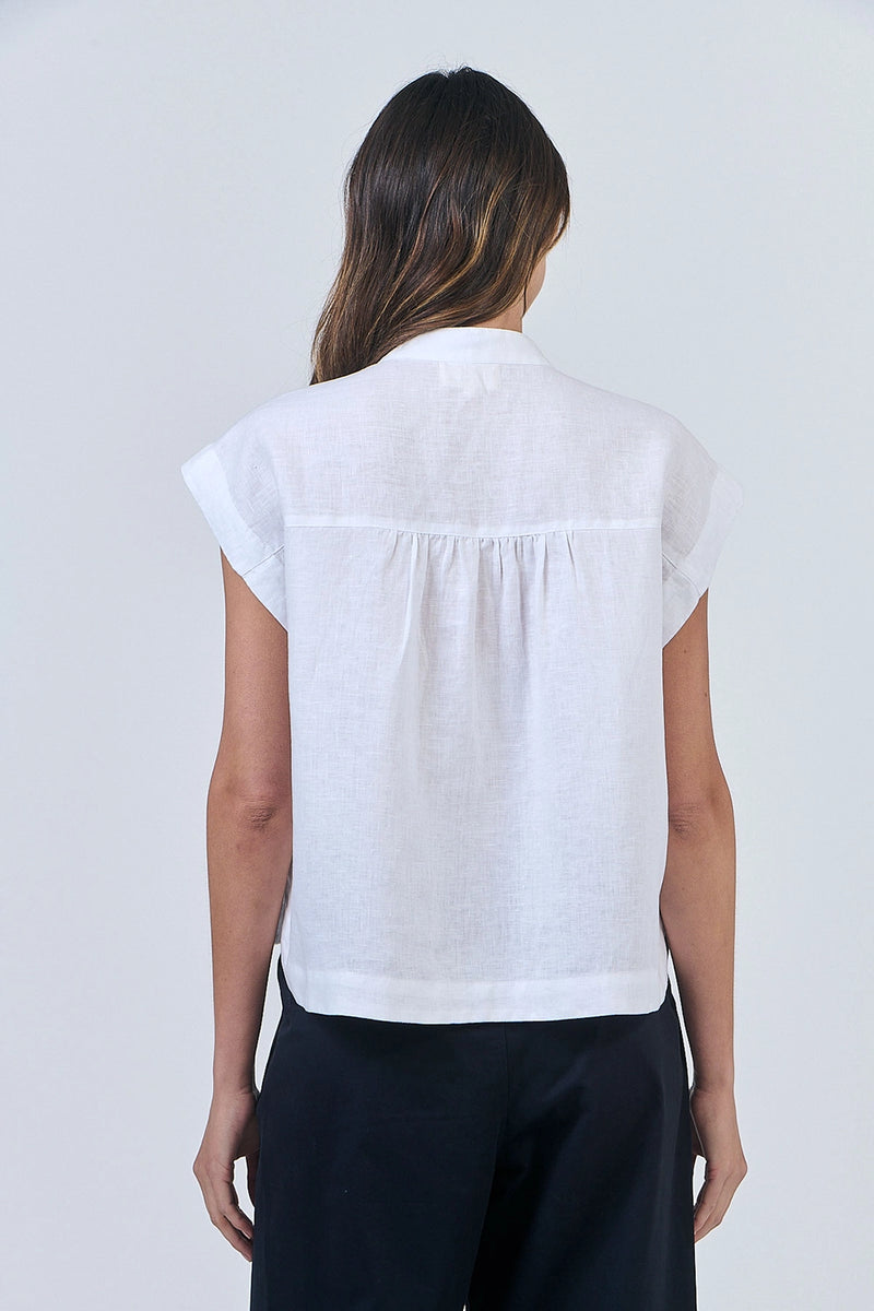 Naturals by O & J Linen Top in White GA429