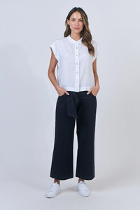 Naturals by O & J Linen Top in White GA429