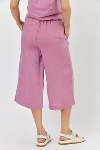 Naturals by O & J Cropped Linen Pants in Taffy GA438