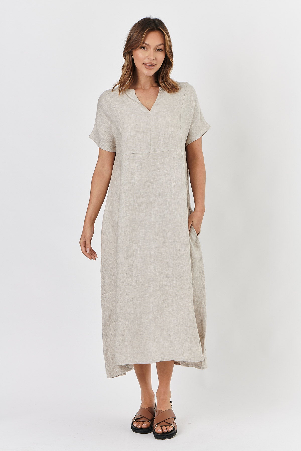 Naturals by O & J Linen Dress GA443