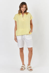 Naturals by O & J Linen Shorts in White GA241