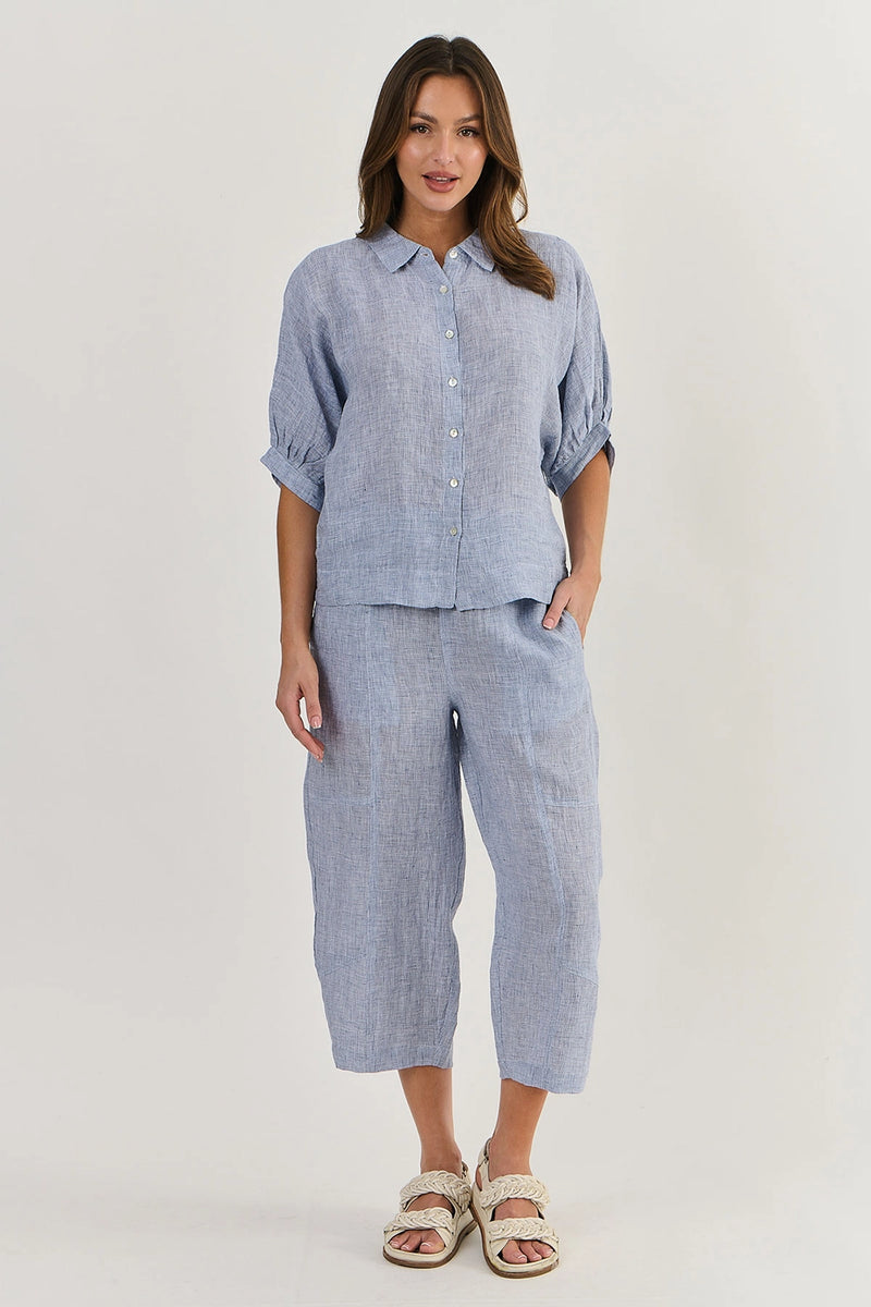 Naturals by O & J Linen Top in Delta Gauze Ga471