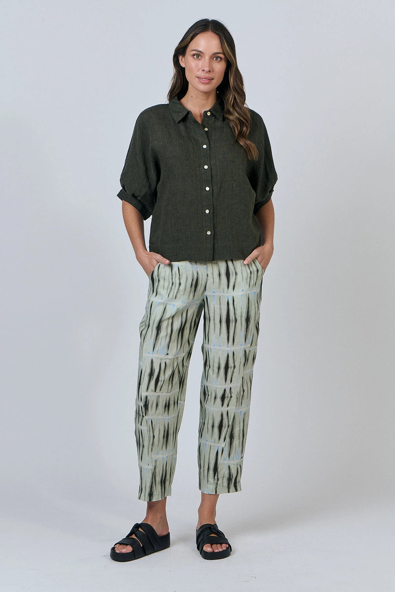 Naturals by O & J Linen Shirt in Licorice GA471