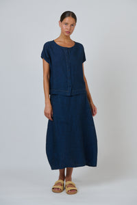 Naturals by O & J Linen Skirt in Eclipse GA736