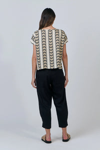 Naturals by O & J Linen Pants in Black GA615