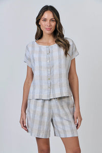 Naturals by O & J Linen Top in Mesh GA504