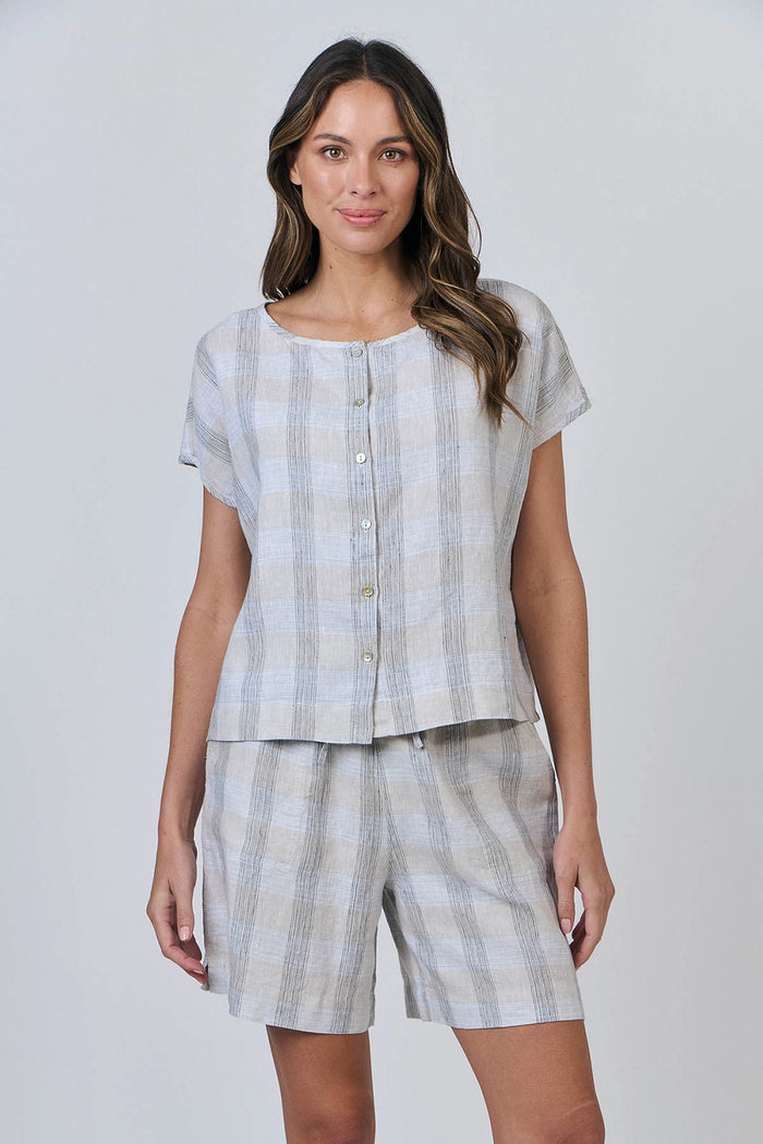 Naturals by O & J Linen Top in Mesh GA504