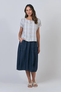 Naturals by O & J Linen Top in Mesh GA504