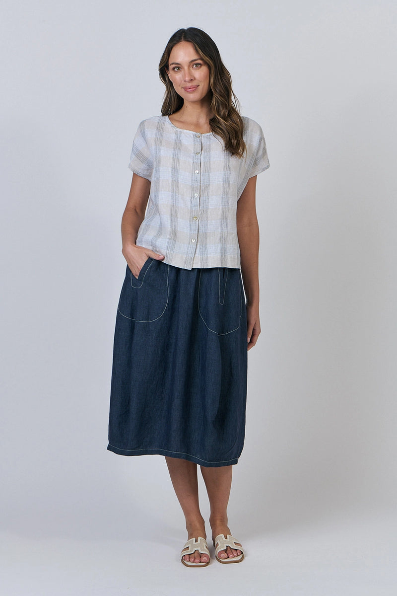 Naturals by O & J Linen Top in Mesh GA504