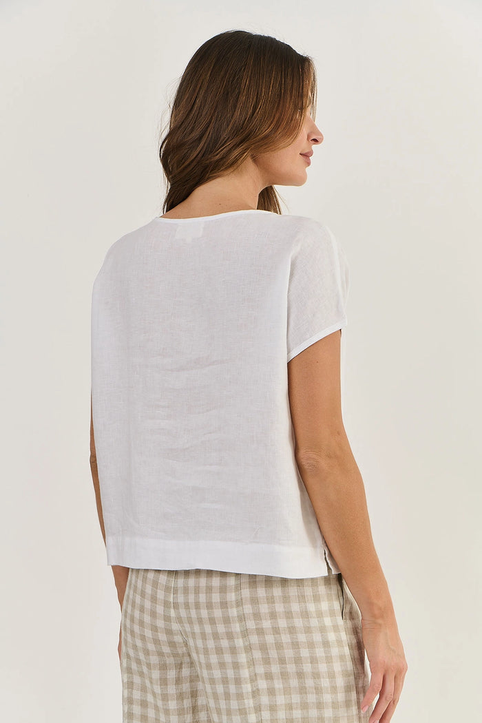 Naturals by O & J Linen Top in White GA504