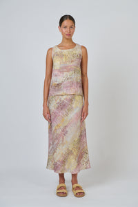 Naturals by O & J Linen Skirt in Jardin GA7109362570009694