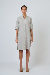 Naturals by O & J Linen Dress in Mousse GA513
