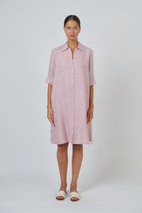 Naturals by O & J Linen Dress in Radish GA513