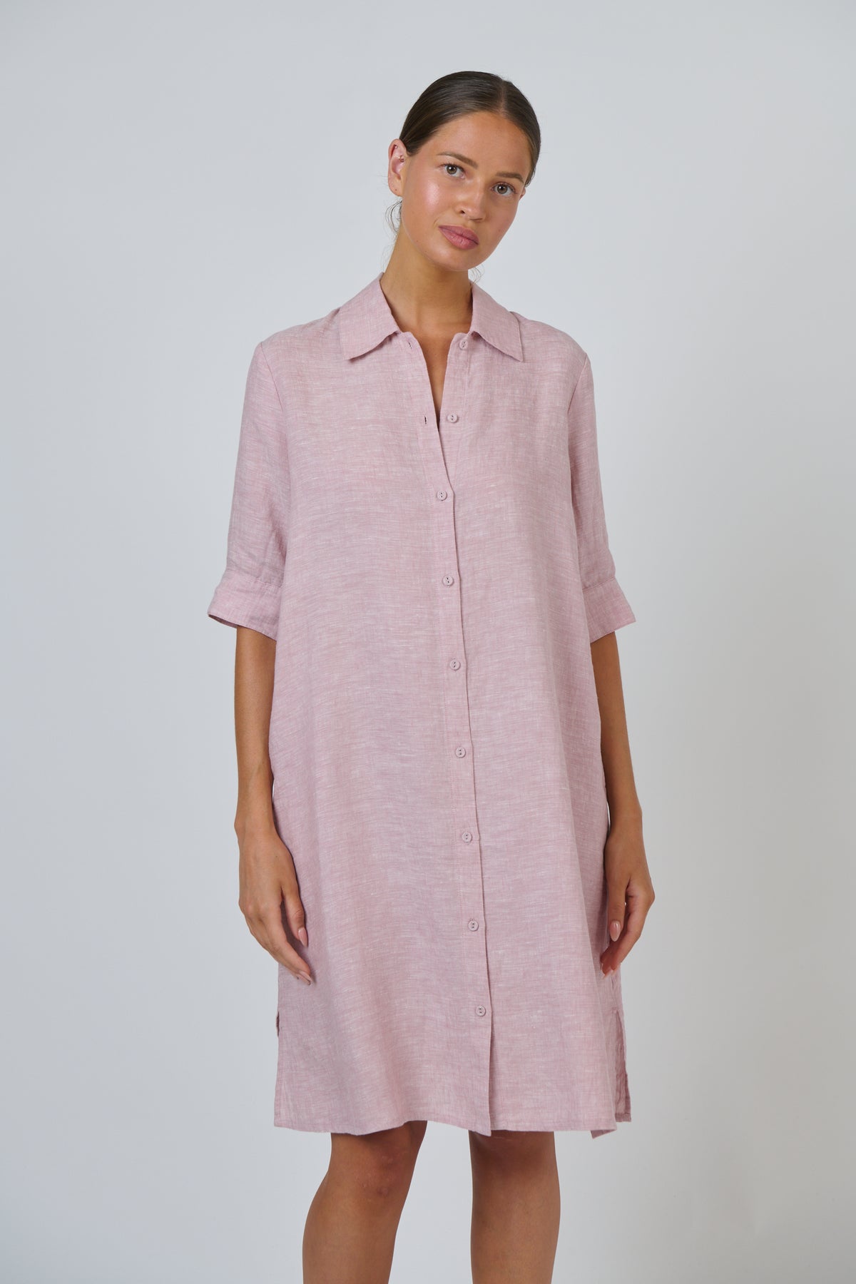 Naturals by O & J Linen Dress in Radish GA513