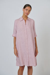Naturals by O & J Linen Dress in Radish GA513