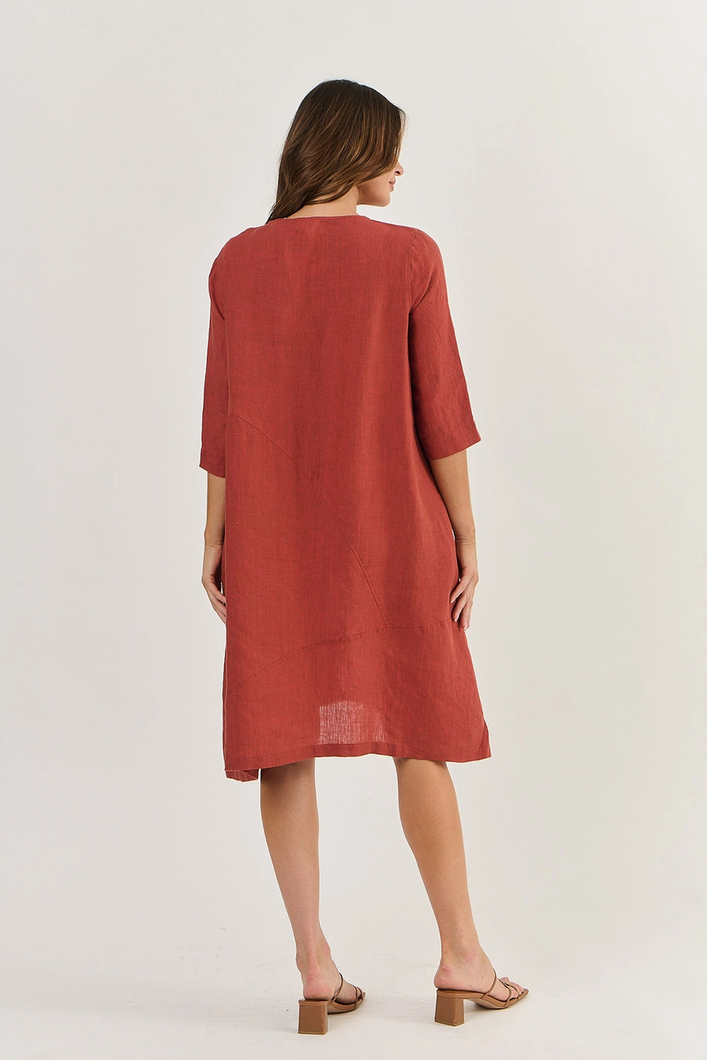 Naturals by O & J Linen Dress A Line in Cedar Ga519