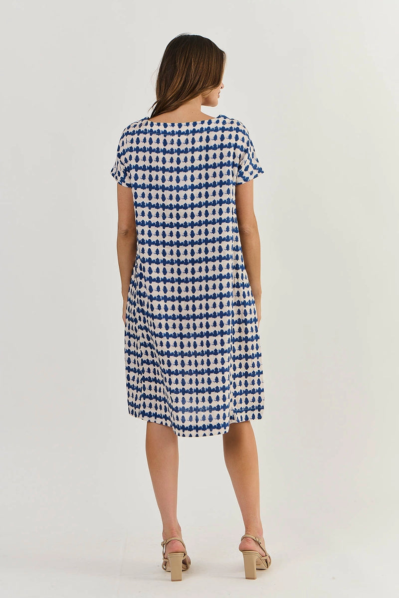 Naturals by O & J Linen Dress in Delta Blot GA520