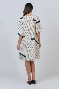 Naturals by O & J Linen Dress in Isobars GA526