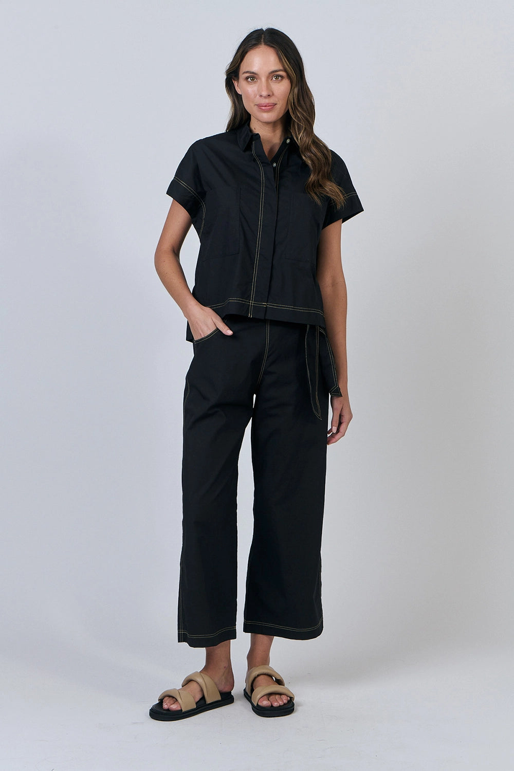Naturals by O & J Cotton Pants in Black GA567