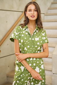 Naturals by O & J Linen Shirt in Moss Barnacles GA533