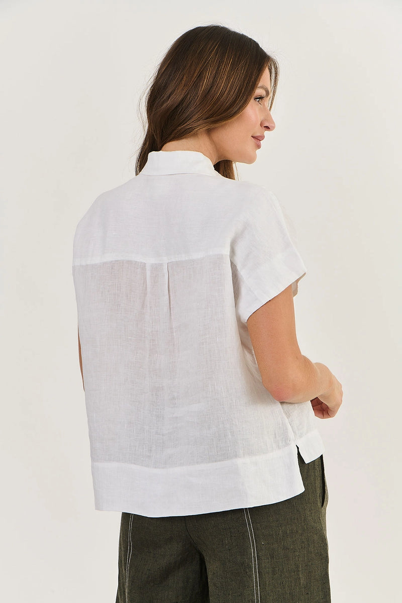 Naturals by O & J Linen Top in White GA533