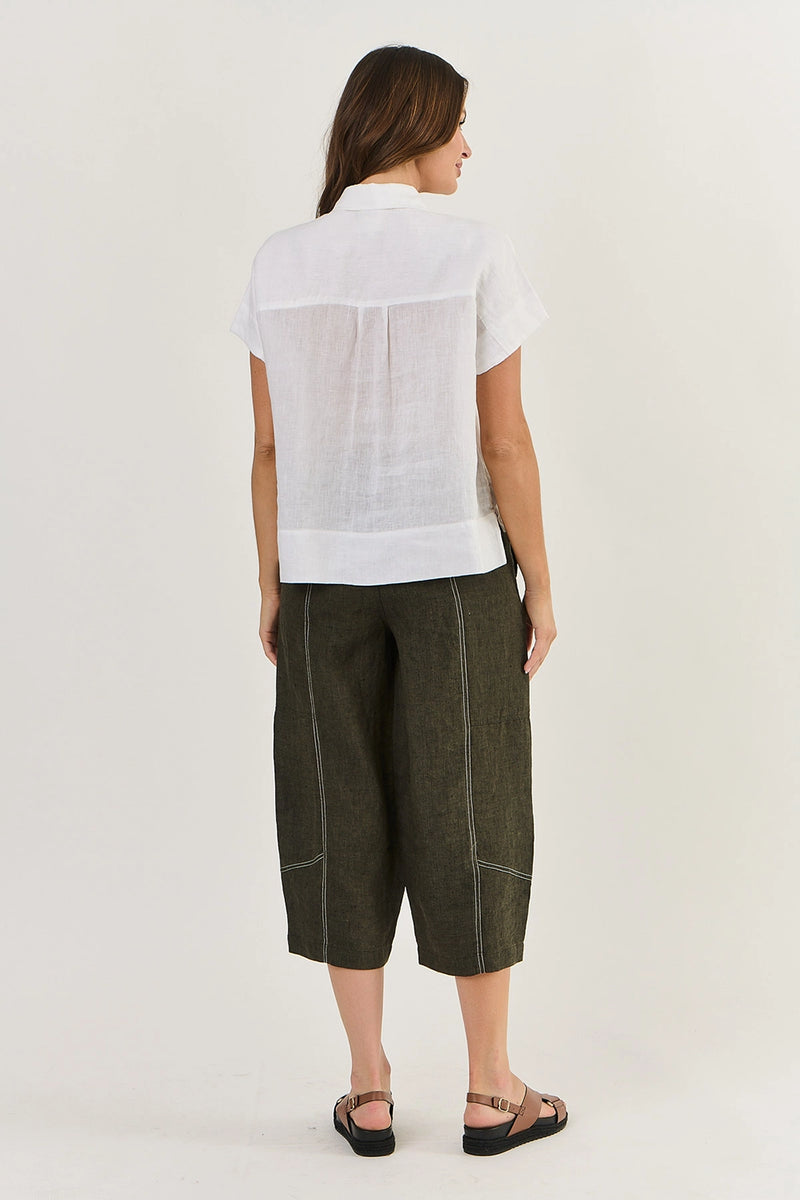 Naturals by O & J Linen Top in White GA533