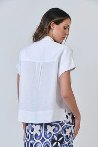 Naturals by O & J Linen Shirt in White GA533