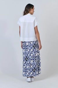 Naturals by O & J Linen Shirt in White GA533