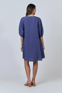 Naturals by O & J Linen Dress in Blueberry GA538