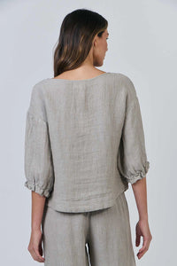 Naturals by O & J Linen Top in Cement GA539