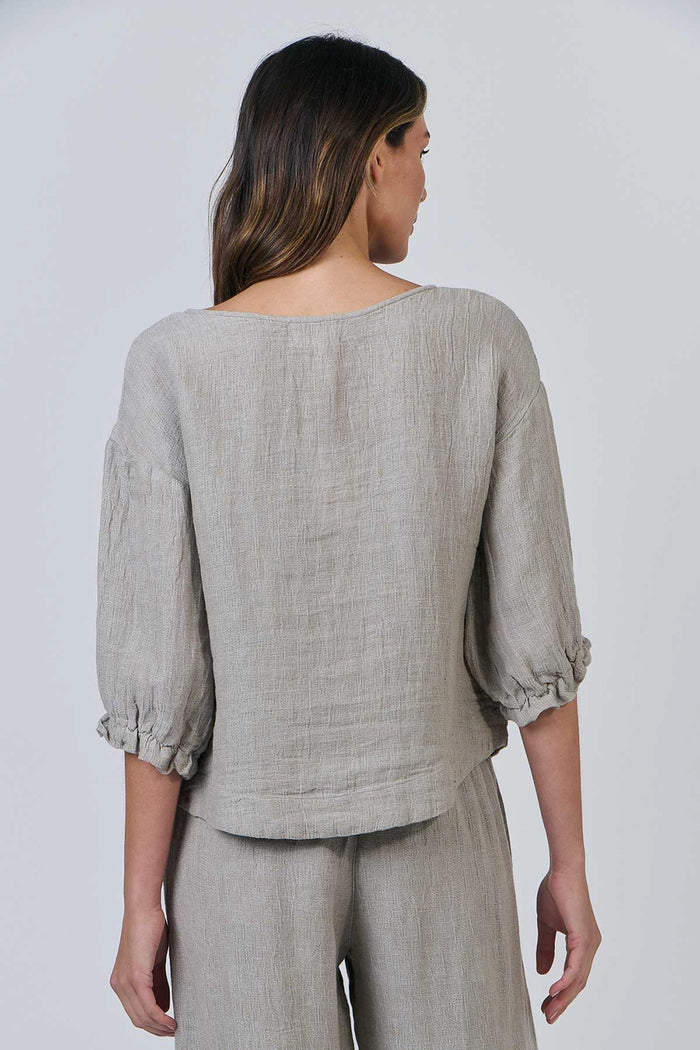 Naturals by O & J Linen Top in Cement GA539