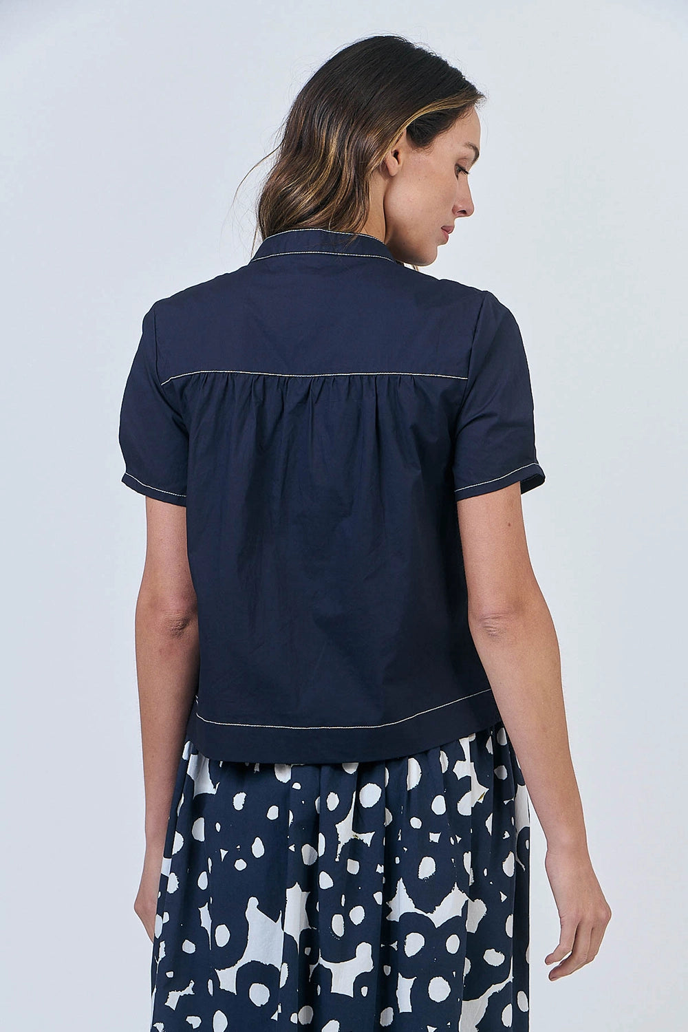 Naturals by O & J Cotton Poplin Top in Ink GA547