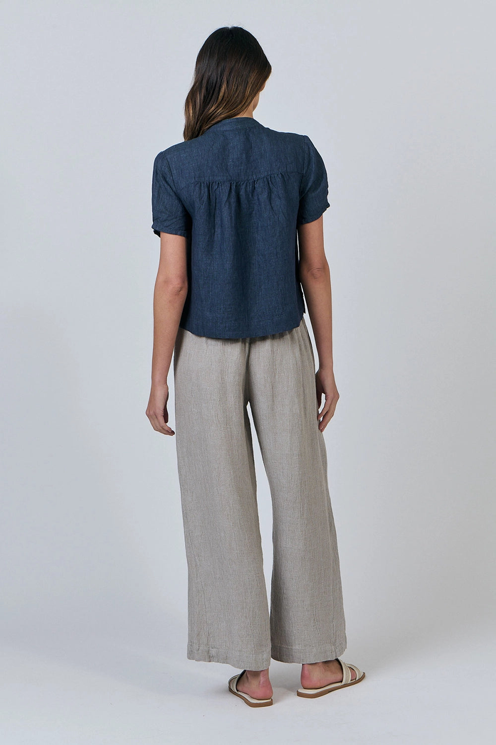 Naturals by O & J Linen Top in Poseidon GA547