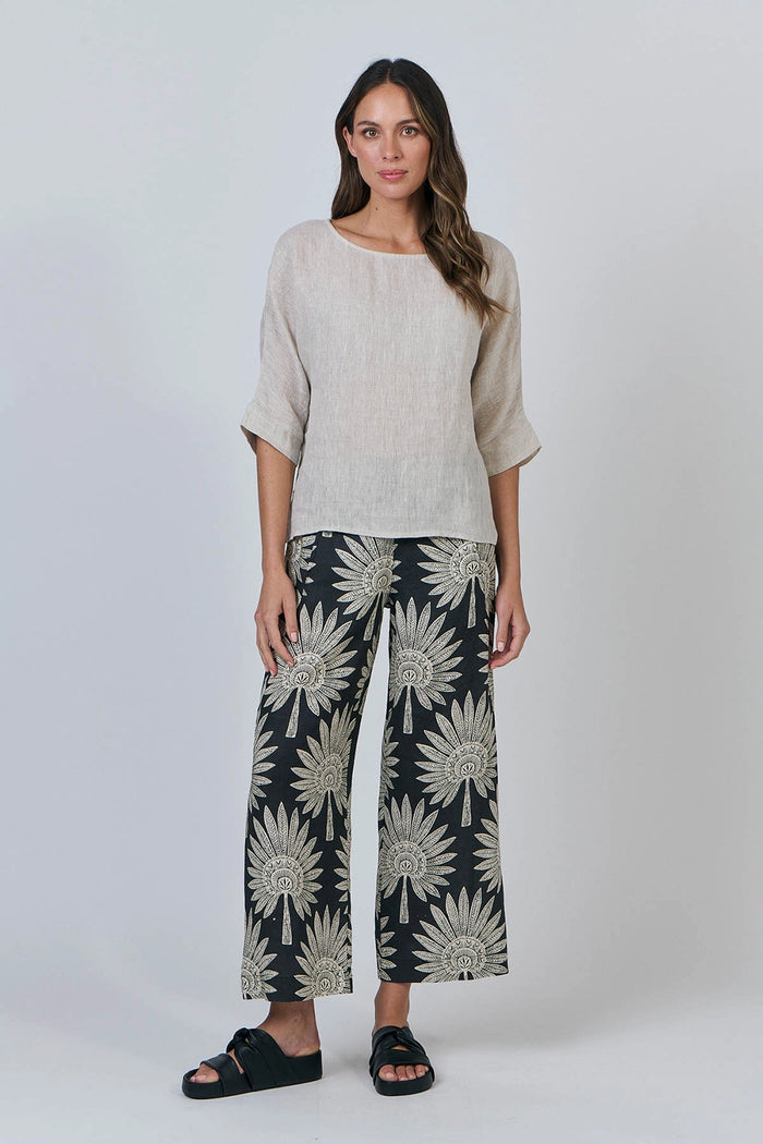 Naturals by O & J Linen Pants in Date Palm GA398