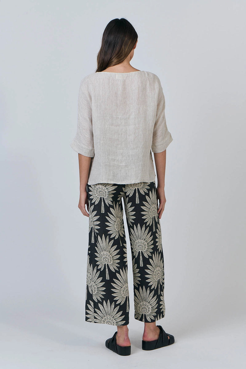 Naturals by O & J Linen Pants in Date Palm GA398