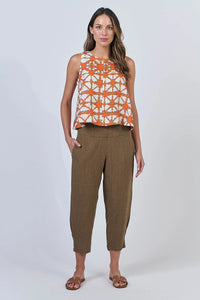 Naturals by O & J Linen Pants in Tobacco GA615