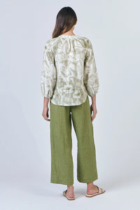 Naturals by O & J Linen Pants in Moss GA398