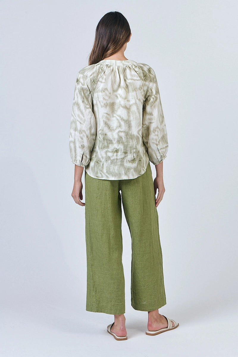 Naturals by O & J Linen Pants in Moss GA398