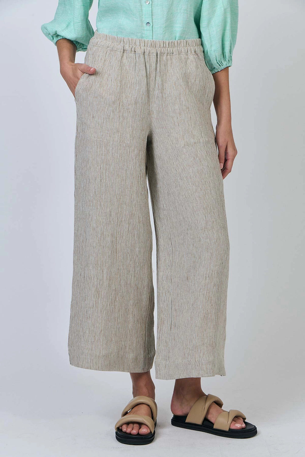 Naturals by O & J Linen Pants in Blister GA578