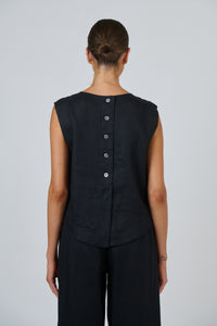 Naturals by O & J Linen Top in Black GA581