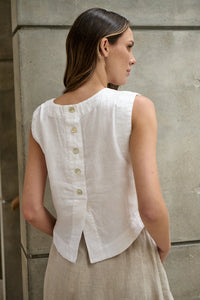 Naturals by O & J Linen Top in White GA581