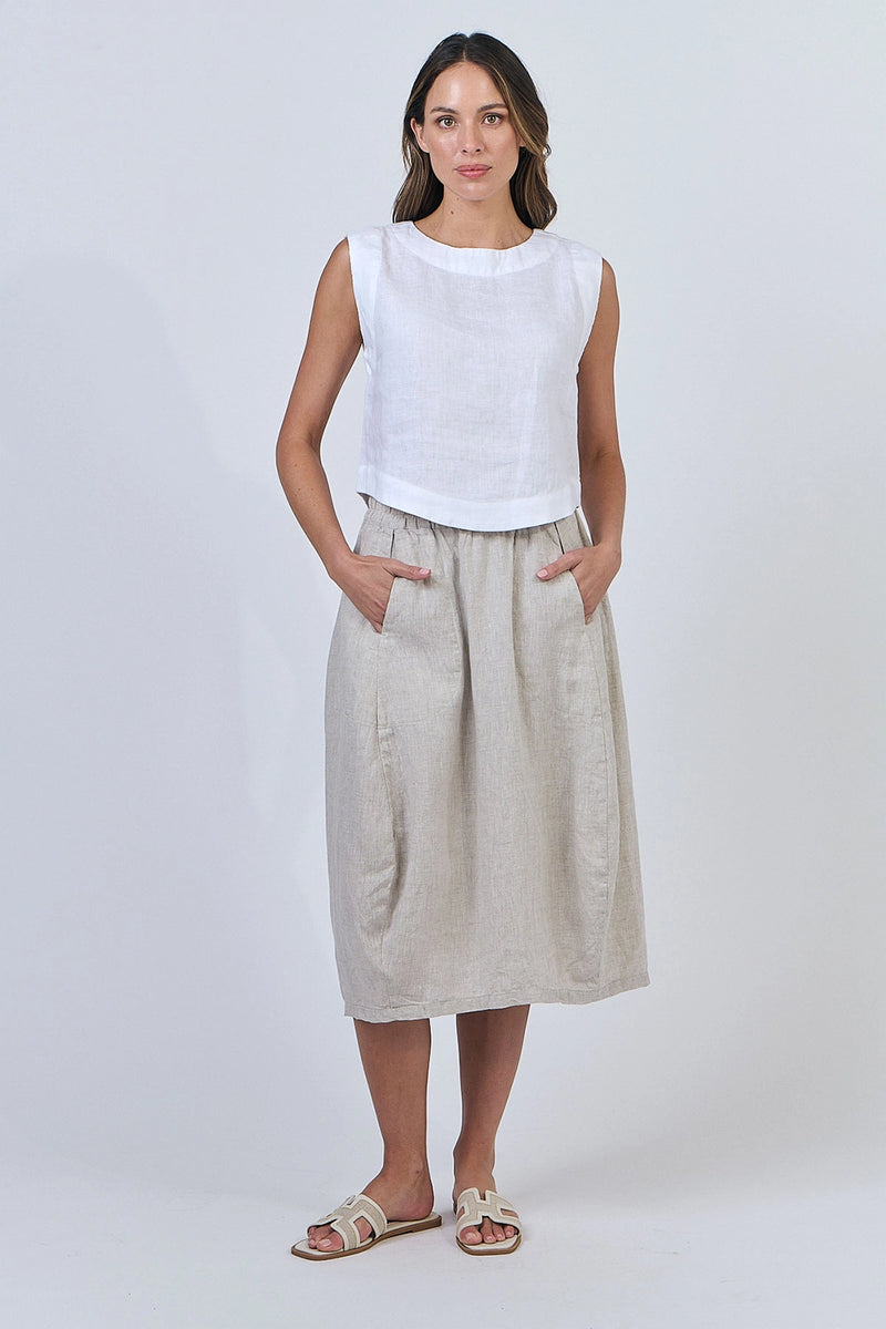 Naturals by O & J Linen Top in White GA581