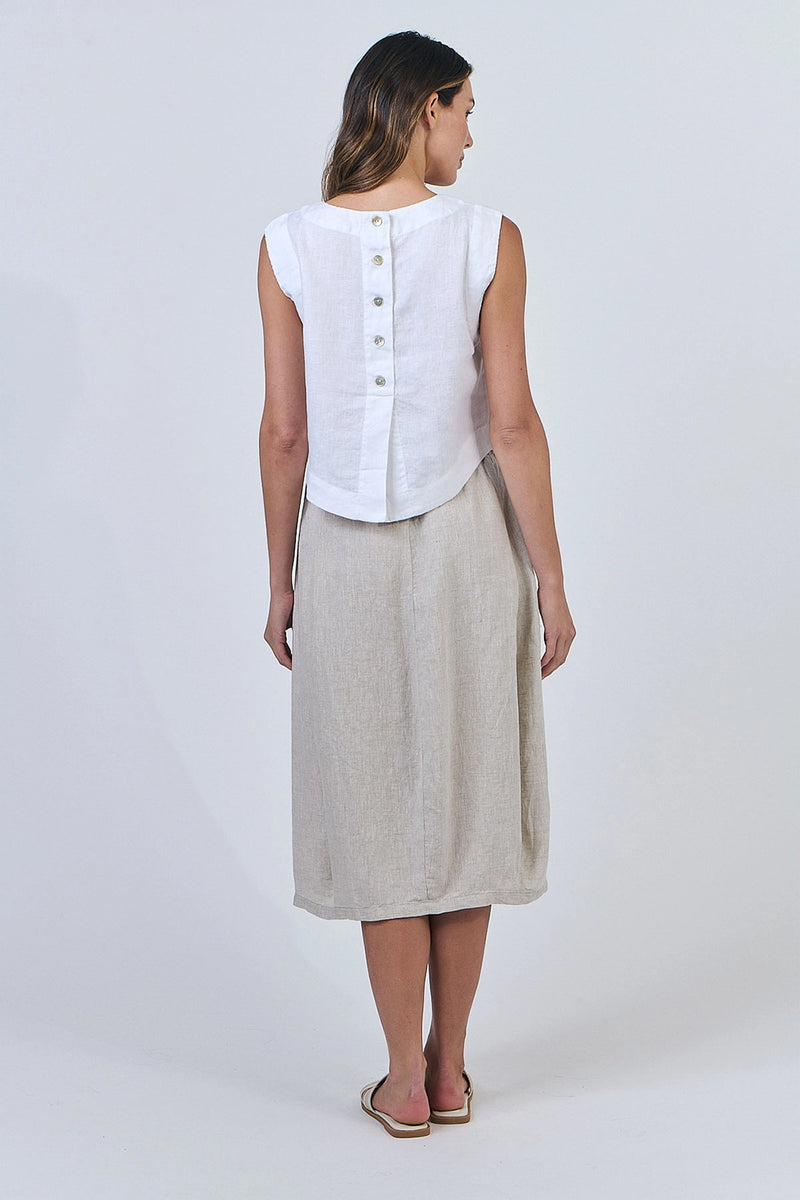 Naturals by O & J Linen Top in White GA581