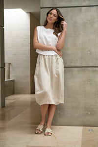Naturals by O & J Linen Top in White GA581