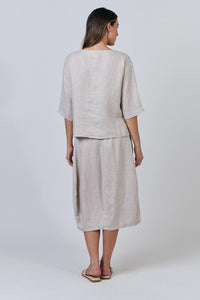 Naturals by O & J Linen Skirt in Dune GA639